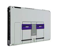 eXtremeRate Coque de Remplacement Arrière pour Nintendo Switch Console, Coque Arrière Customisé avec Support pour Nintendo Switch, Snes Classique