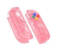 eXtremeRate Coque de Remplacement avec Bouton pour Nintendo Switch Joycon (Version D-Pad), Coque avec Bouton Customisé pour Nintendo Switch OLED Joycon, Rose Cerise