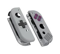 eXtremeRate Coque de Remplacement avec Bouton pour nintnedo Switch Joycon (Version D-Pad), Coque avec Motif Bouton Customisé pour nintnedo Switch & OLED Joycon, GBF Classique