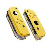 eXtremeRate Coque de Remplacement avec Bouton pour Switch Joycon,Coque avec Bouton Customisé pour Nintendo Switch et Modèle OLED Joycon-Doré Chromé
