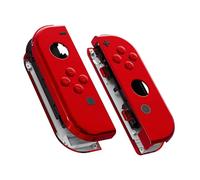 eXtremeRate Coque de Remplacement avec Bouton pour Switch Joycon,Coque avec Bouton Customisé pour Nintendo Switch et Modèle OLED Joycon-Rouge Chromé