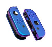 eXtremeRate Coque de Remplacement avec Bouton pour Switch Joycon,Coque avec Bouton Customisé pour Nintendo Switch et Modèle OLED Joycon-Caméléon Violet Bleu