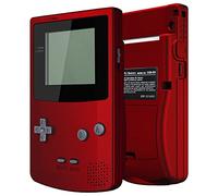 eXtremeRate Coque de Remplacement avec Boutons pour Gameboy Color GBC, Compatible avec GBC OSD & Regular IPS & Standard LCD, Console et Écran IPS Non Incluse-Rouge Écarlate