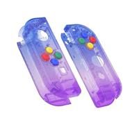 eXtremeRate - Coque de Remplacement personnalisée pour Joy-Con de Nintendo Switch et Switch OLED - avec Tous Les Boutons - Dégradé Jacinthe translucide - Manette Non Incluse