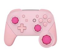 eXtremeRate Coque de Remplacement pour Nintendo Switch Pro Manette, Coque Avant avec Trou de Joystick Octagonal, Coques Arrière et Poignées Grips pour Manette Switch Pro, Rose&Puffy Pink
