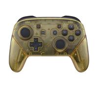 eXtremeRate Coque de Remplacement pour Nintendo Switch Pro Manette, Coques Avant Arrière Poignées Grips pour Manette Switch Pro Coque Customisé Jaune Ambre