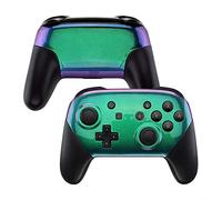 eXtremeRate Coque de Remplacement pour Nintendo Switch Pro Manette, Coques Avant Arrière pour Manette Switch Pro Coque Customisé Caméléon Violet Vert Manette Non Inclus