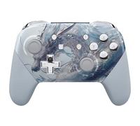 eXtremeRate Coque de Remplacement pour Nintendo Switch Pro Manette, Coques avec Motifs Avant Arrière Poignées Grips pour Manette Switch Pro Glow in Dark - Crystal Dragon