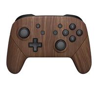 eXtremeRate Coque de Remplacement pour Nintendo Switch Pro Manette, Coques avec Motifs Avant Arrière Poignées Grips pour Manette Switch Pro Grain de Bois