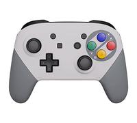 eXtremeRate Coque de Remplacement pour Nintendo Switch Pro Manette, Coques Motifs rétro Avant Arrière Poignées Grips pour Manette Switch Pro SFC Snes Classique EU