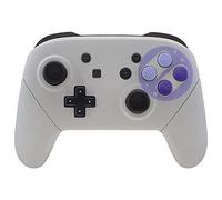 eXtremeRate Coque de Remplacement pour Nintendo Switch Pro Manette, Coques Motifs rétro Avant Arrière Poignées Grips pour Manette Switch Pro Snes Classique