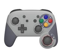 eXtremeRate Coque de Remplacement pour Nintendo Switch Pro Manette, Shell Avant avec Trou de Joystick Octagonal, Coques Arrière Motifs et Poignées Grips pour Manette Switch Pro-SFC Snes Classique EU