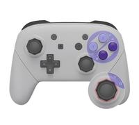 eXtremeRate Coque de Remplacement pour Nintendo Switch Pro Manette, Shell Avant avec Trou de Joystick Octagonal, Coques Arrière Motifs et Poignées Grips pour Manette Switch Pro-Snes Classique