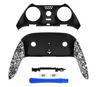 eXtremeRate Coque décorative supérieure et inférieure compatible avec manette P S 5 Edge - Coque de rechange avant et arrière - Plaque blanche texturée personnalisée compatible avec manette P S 5 Edge