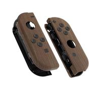 eXtremeRate Coque Joycon pour Nintendo Switch Accessoires, Coque avec Motif et Bouton pour Nintendo Switch & OLED Joycon-Grain de Bois