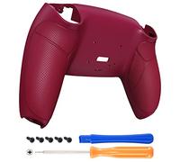 eXtremeRate Coque Manette pour ps5 Rise & RISE4 Remap Kit, Poignée Caoutchoutée,Coque Arrière de Rechange Redessinée-Rose Rouge,Carte Non Inclus