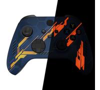 eXtremeRate Coque Personnalisée pour Xbox Séries X/S, Coque Avant pour Xbox Séries X/S Manette, Glow in Dark, Orange Méca