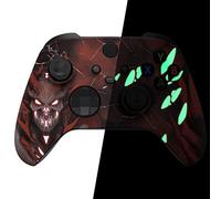eXtremeRate Coque Personnalisée pour Xbox Séries X/S, Coque Avant pour Xbox Séries X/S Manette, Glow in Dark, Démon écarlate