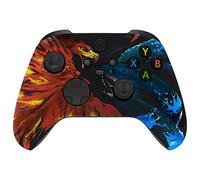 eXtremeRate Coque Personnalisée pour Xbox Séries X/S, Coque Avant Replacement pour Xbox Séries X/S Manette, Aigle de Feu&Serpent de Glace