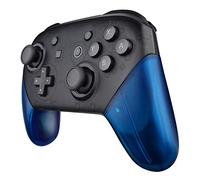 eXtremeRate Coque Poignée Grip de Remplacement pour Nintendo Switch Pro Manette, Etui de Remplacement de Poignée Grip pour Manette Switch Pro, Coque de Poignée Grip Customisé Bleu Transparente