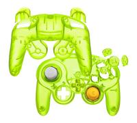 eXtremeRate Coque pour Nintendo Gamecube Manette, Coque de Remplacement Série Transparente avec Boutons pour Nintendo Gamecube, Manette Pas Incluse, Vert Citron Clair