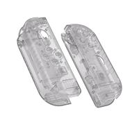 eXtremeRate Coque pour Nintendo Switch Joycon avec Bouton Accessoires, Shell avec Bouton pour Switch OLED Joycon-Noir Translucide