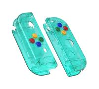 eXtremeRate Coque pour Nintendo Switch Joycon avec Bouton Accessoires, Shell avec Bouton pour Switch OLED Joycon-Vert Émeraude