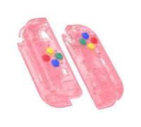 eXtremeRate Coque pour Nintendo Switch Joycon avec Bouton Accessoires, Shell avec Bouton pour Switch OLED Joycon-Rose Cerise