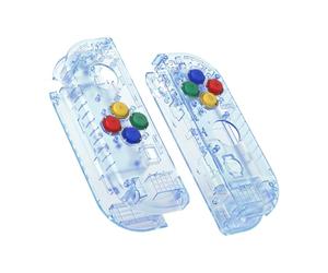eXtremeRate Coque pour Nintendo Switch Joycon avec Bouton Accessoires, Shell avec Bouton pour Switch OLED Joycon-Bleu Glacier
