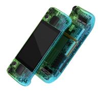 eXtremeRate Coque pour Steam Deck LCD, Coque de Remplacement avec Bouton pour Steam Deck LCD, sans Console-Transparent Bleu Vert