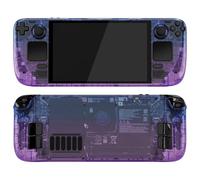 eXtremeRate Coque pour Steam Deck OLED Console avec Boutons,Coque Avant Plaque Arrière pour Steam Deck OLED et Boutons Remplacement-Jacinthes Translucide Dégradé(sans Console)