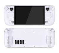 eXtremeRate Coque pour Steam Deck OLED Console avec Boutons,Coque Avant Plaque Arrière pour Steam Deck OLED et Boutons Remplacement-Blanc(sans Console)