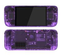 eXtremeRate Coque pour Steam Deck OLED Console avec Boutons,Coque Avant Plaque Arrière pour Steam Deck OLED et Boutons Remplacement-Violet Transparent(sans Console)
