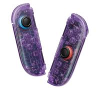 eXtremeRate Coque pour Switch 2 Joycon avec Boutons de Remplacement Complet DIY et Outil, Coque Joycon 2 pour Nintendo Switch 2 Accessoires-Violet Transparent