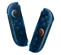 eXtremeRate Coque pour Switch 2 Joycon avec Boutons de Remplacement Complet DIY et Outil, Coque Joycon 2 pour Nintendo Switch 2 Accessoires-Bleu Transparent