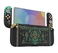 eXtremeRate Coque pour Switch 2 Joycon avec Ensemble Complet de Boutons & Coque Plaque Arrière pour Nintendo Switch 2,Accessoires de Remplacement DIY-Glow in Dark - Totem of Kingdom Noir