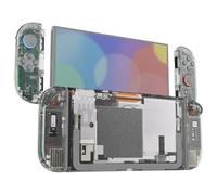 eXtremeRate Coque pour Switch 2 Joycon avec Ensemble Complet de Boutons & Coque Plaque Arrière pour Nintendo Switch 2,Accessoires de Remplacement DIY-Transparent