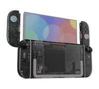 eXtremeRate Coque pour Switch 2 Joycon avec Ensemble Complet de Boutons & Coque Plaque Arrière pour Nintendo Switch 2,Accessoires de Remplacement DIY-Noir Transparent