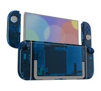 eXtremeRate Coque pour Switch 2 Joycon avec Ensemble Complet de Boutons & Coque Plaque Arrière pour Nintendo Switch 2,Accessoires de Remplacement DIY-Bleu Transparent