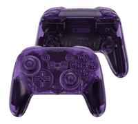 eXtremeRate Coque pour Switch 2 Pro Manette,Coque Avant Arrière avec Joystick Analogique & Boutons de Remplacement pour Nintendo Switch 2 Pro Controller-Violet Transparent