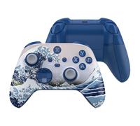 eXtremeRate Coque pour Xbox Series X/S Manette avec Bouton Complète & Grip Antidérapant en Caoutchoutée & Gâchette,ASR Version Coque Plaque Avant & Arrière pour Xbox Core Controller,Grande Vague