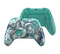 eXtremeRate Coque pour Xbox Series X/S Manette avec Bouton Complète & Grip Antidérapant en Caoutchoutée & Gâchette,ASR Version Coque Plaque Avant & Arrière pour Xbox Core Controller,Dragon de Jade
