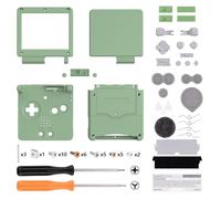 eXtremeRate Coque Remplacement avec Boutons Complète pour Gameboy Advance SP GBA SP, Coque Customisée Compatible avec Écrans IPS et LCD Standard, Console et Écran Non Incluse,Matcha Vert