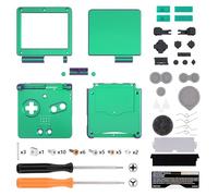 eXtremeRate Coque Remplacement avec Boutons Complète pour Gameboy Advance SP GBA SP, Coque Customisée Compatible avec Écrans IPS et LCD Standard, Console et Écran Non Incluse,Caméléon Violet Vert