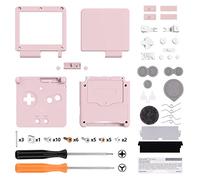 eXtremeRate Coque Remplacement avec Boutons Complète pour Gameboy Advance SP GBA SP, Coque Customisée Compatible avec Écrans IPS et LCD Standard, Console et Écran Non Incluse,Rose