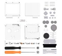 eXtremeRate Coque Remplacement avec Boutons Complète pour Gameboy Advance SP GBA SP, Coque Customisée Compatible avec Écrans IPS et LCD Standard, Console et Écran Non Incluse,Blanche