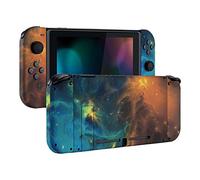 eXtremeRate Coque Remplacement avec Boutons Complete pour Nintendo Switch, Etui pour Switch Console Joycons-Univers Étoile d'or