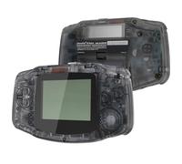 eXtremeRate Coque Série Transparente avec Boutons Cover Complete pour Gameboy Advance GBA, Compatible avec IPS et LCD Standard, Console et écran IPS Non Incluse-Noir Transparent, Écran Noir