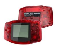 eXtremeRate Coque Série Transparente avec Boutons Cover Complete pour Gameboy Advance GBA, Compatible avec IPS et LCD Standard, Console et écran IPS Non Incluse-Rouge Transparent