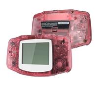 eXtremeRate Coque Série Transparente avec Boutons Cover Complete pour Gameboy Advance GBA, Compatible avec IPS et LCD Standard, Console et écran IPS Non Incluse-Rose Transparent, Écran Blanc